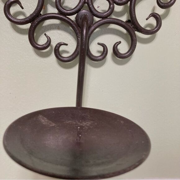 TREE OF LIFE Pair of Circle Candle Holder Wall Sconces 10 x 6.5 inches - Picture 10 of 12